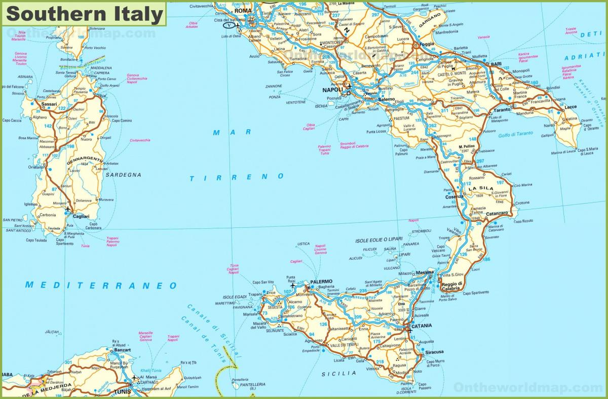 南イタリアの地図 地図のイタリア南部 欧州 欧州