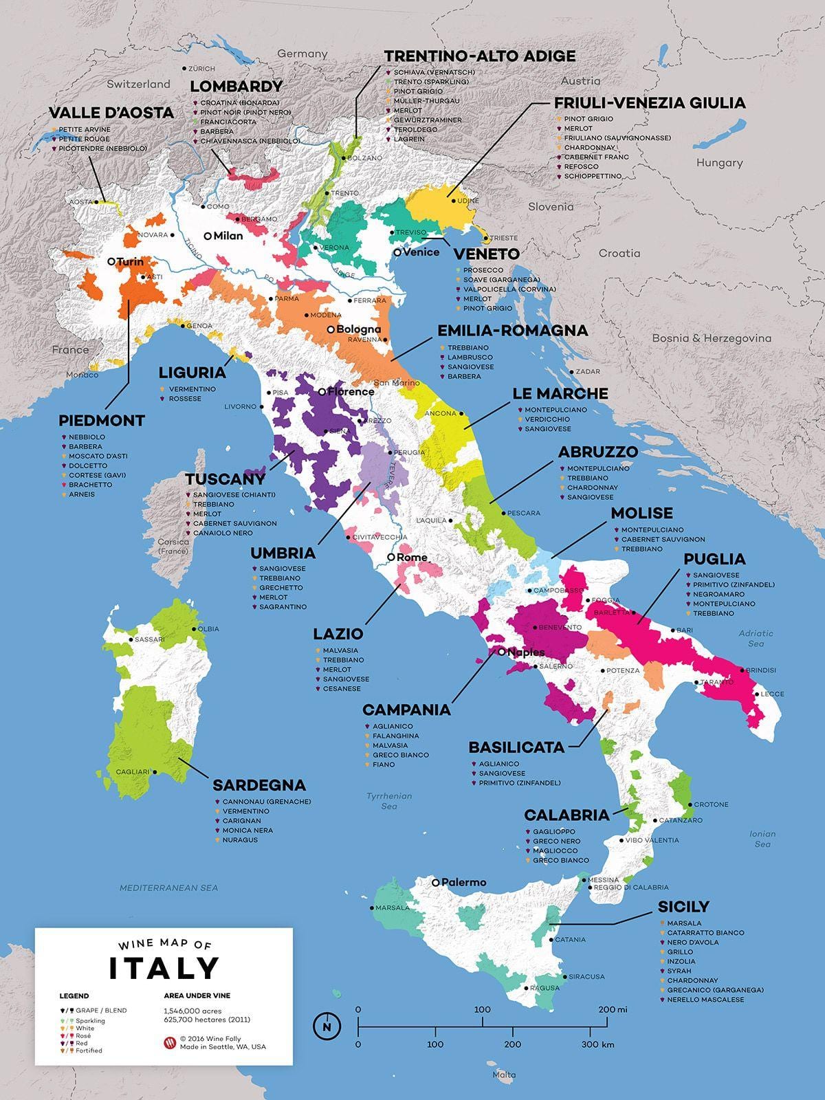 イタリアワインの地図