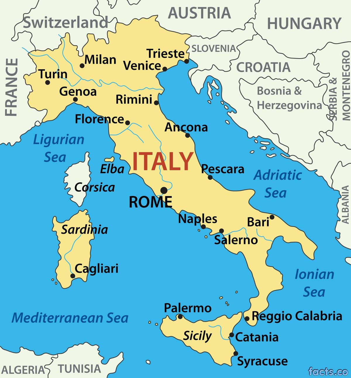 地図のイタリア海