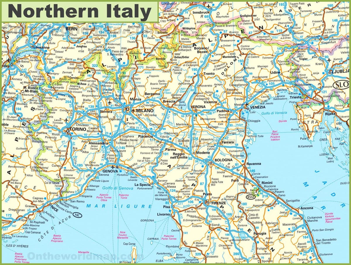 この地図の北イタリア