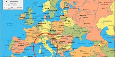 地図のイタリア-欧州