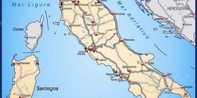イタリアの高速道路地図