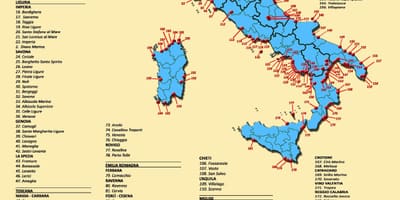 最高のビーチイタリアの地図