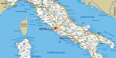道路地図のイタリア詳細