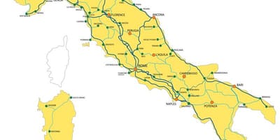 イタリアの電車システムの地図