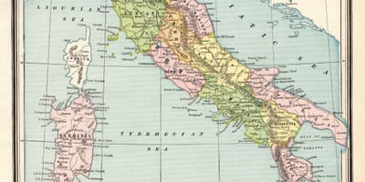 地図のイタリアのヴィンテージ