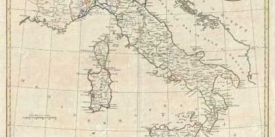 地図のイタリア古