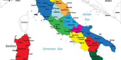 地図のイタリア政治