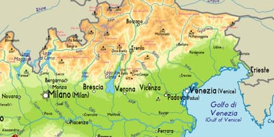地図の北東イタリア