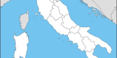 白地図のイタリアの地域