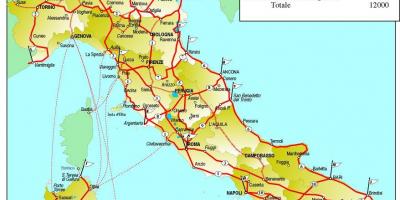 地図のイタリア自転車