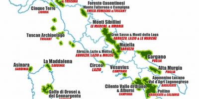 イタリア国立公園地図